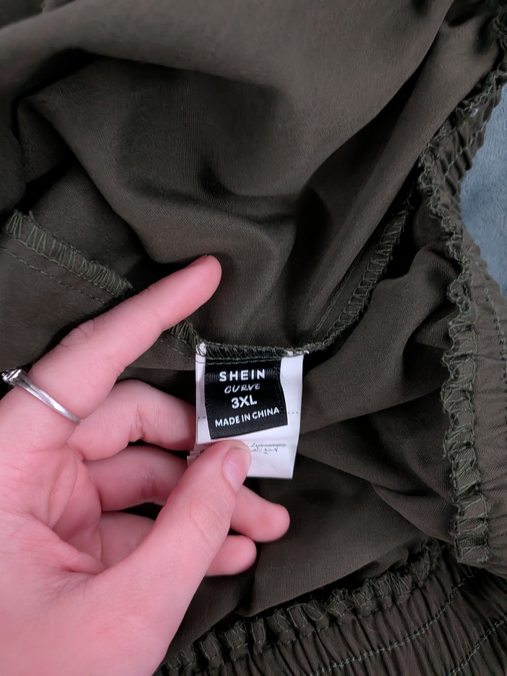 SHEIN Olive Green Cargo Jogger Pants with Drawstring - Picture 2 of 2